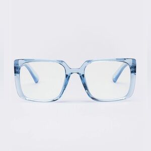 ‼️RARE‼️🎸THE BOOK CLUB🎸🔥NWT🔥Fairy Droppings Square Reading Glasses in Sky—1.50x